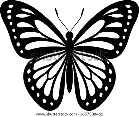 butterfly silhouette vector illustration on a white background	