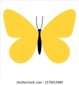 Butterfly silhouette in vector for illustration. A simple form of an insect.