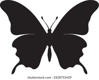 Butterfly silhouette vector illustration white background