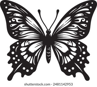 butterfly silhouette vector illustration white background 