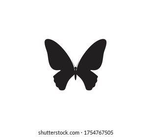 Butterfly silhouette vector on a white background