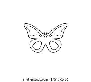 Butterfly-Silhouette-Vektorgrafik auf weißem Hintergrund