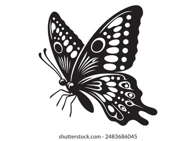 Butterfly silhouette vector style with white background 