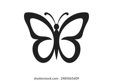Butterfly Silhouette vector style with white background