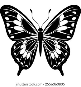 butter-fly Silhouette vector with white background
