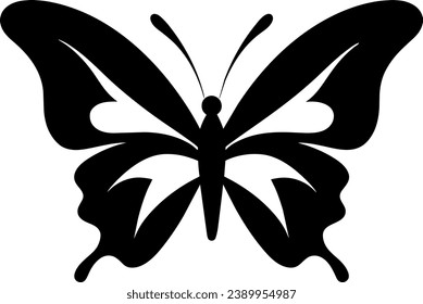 butterfly silhouette wings vector logo