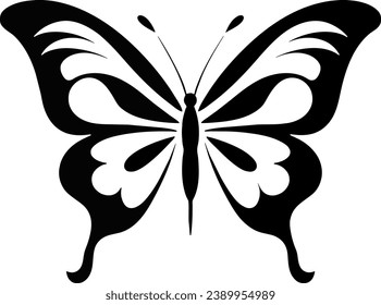 butterfly silhouette wings vector logo