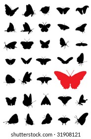 Butterfly silhouettes