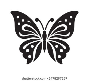 Butterfly silhouettes collection, vector illustration isolated on white background