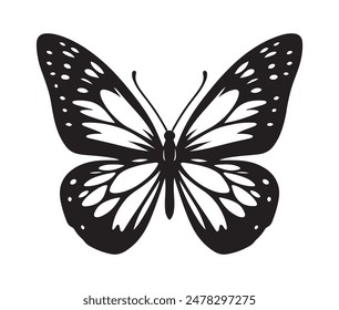 Butterfly silhouettes collection, vector illustration isolated on white background