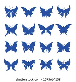 Butterfly Silhouettes Set Vector Design