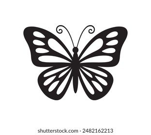 Butterfly silhouettes vector illustration isolated on white background