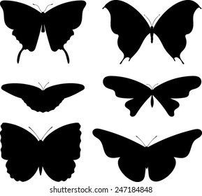 Butterfly Silhouettes - Vector Image