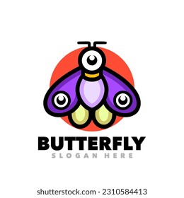 Logo de la mascota de diseño simple de mariposa