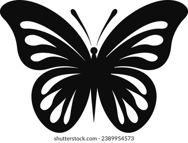 Butterfly simple flat icon vector