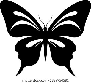 Butterfly simple flat icon vector