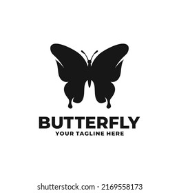 Butterfly simple flat logo vector