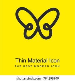 Butterfly simple gross outline shape from top view bright yellow material minimal icon or logo design