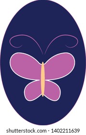 Butterfly simple hand drawn design, illustration, vector on white background.