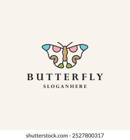 Butterfly simple icon. Logo. Vector illustration