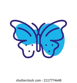 Butterfly simple line art pixel perfect color icon