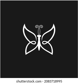 butterfly simple logo design template