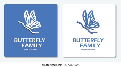 Butterfly Simple Logo Vector Flat Design