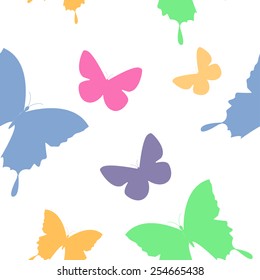 Butterfly Simple Seamless Pattern Color Stock Vector (Royalty Free ...