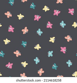 Butterfly simple vector seamless pattern