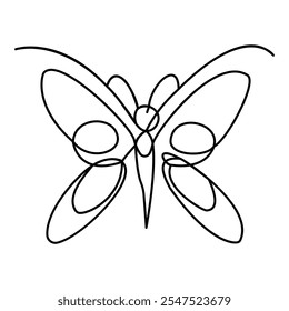 Butterfly Single continuous line art