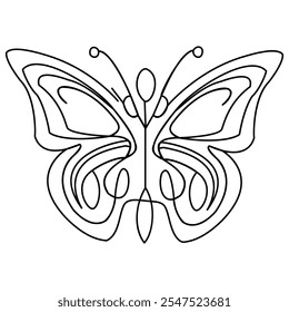 Butterfly Single continuous line art