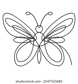 Butterfly Single continuous line art