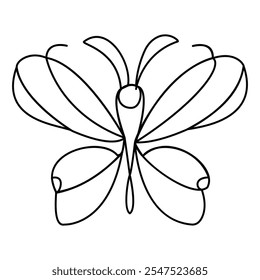 Butterfly Single continuous line art