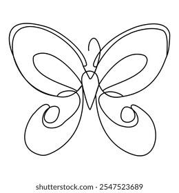 Butterfly Single continuous line art