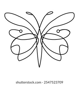 Butterfly Single continuous line art