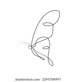 Butterfly  single continuous one line out line vector art  drawing  and tattoo design
