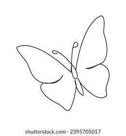 Butterfly  single continuous one line out line vector art  drawing  and tattoo design