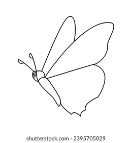 Butterfly  single continuous one line out line vector art  drawing  and tattoo design