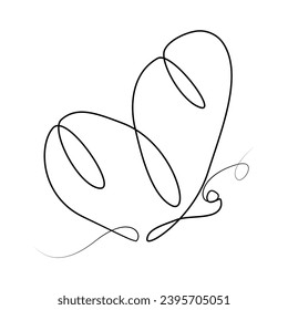 Butterfly  single continuous one line out line vector art  drawing  and tattoo design