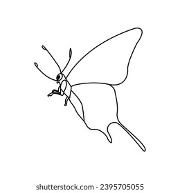 Dibujo de arte vectorial de línea de una sola línea de salida de mariposa y diseño de tatuajes
