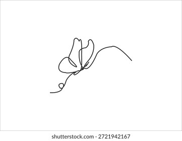 butterfly single line art design.