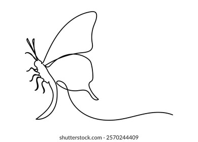 Butterfly single-line art elegantly captures the delicate beauty of a butterfly in a single, uninterrupted line, symbolizing transformation and freedom.