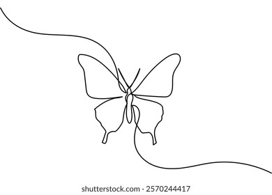 Butterfly single-line art elegantly captures the delicate beauty of a butterfly in a single, uninterrupted line, symbolizing transformation and freedom.