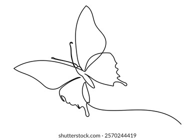 Butterfly single-line art elegantly captures the delicate beauty of a butterfly in a single, uninterrupted line, symbolizing transformation and freedom.