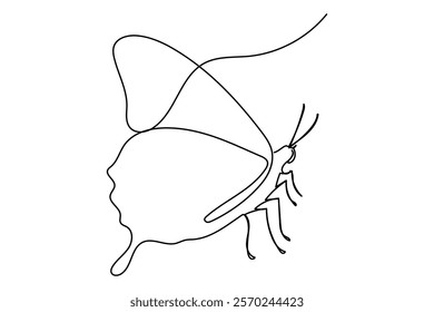 Butterfly single-line art elegantly captures the delicate beauty of a butterfly in a single, uninterrupted line, symbolizing transformation and freedom.