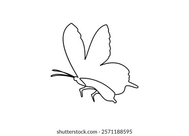 Butterfly single-line art gracefully portrays the intricate elegance of a butterfly, using a single continuous line to symbolize freedom and metamorphosis.