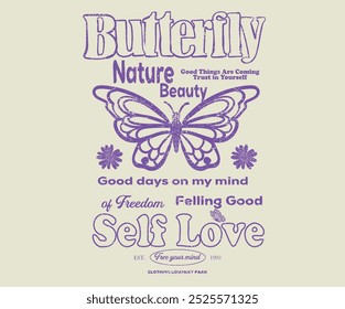 Butterfly sketch artwork for t shirt, poster, sticker, batch, embroidery, apparel and others. Butterfly hand drawn vintage design. Creative streetwear graphic design. Spread wing, Free your mind.