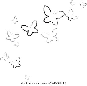 Butterfly sketch, design, vector illustration