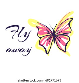 Butterfly sketch illustration vector