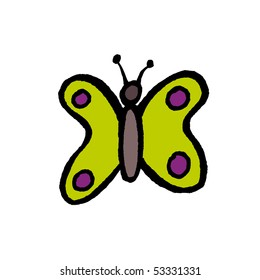Butterfly sketch. Vector.